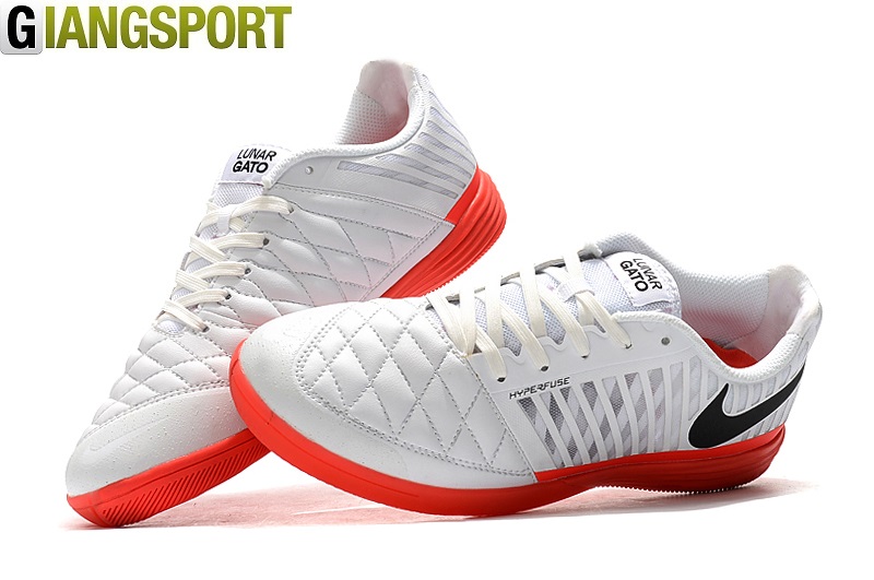 Giày futsal Nike Lunar Gato II IC trắng đỏ - Image 3